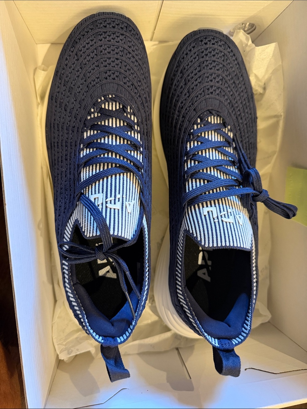 APL Men's Navy and White Knit Lace-Up Sneakers